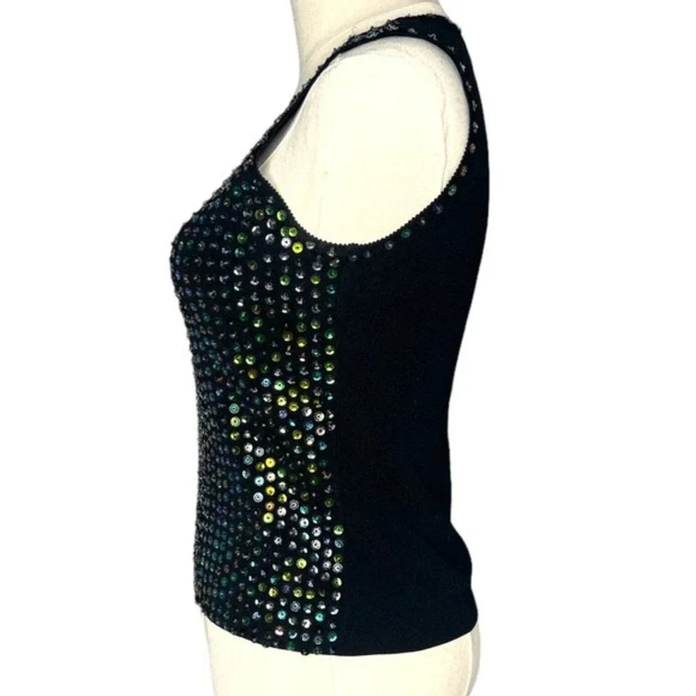 Joseph A Vintage 90s Multicolor Sequin Tank‎ Top Size Small - Picture 7 of 12